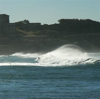 Surfing in a Strong Offshore Wind